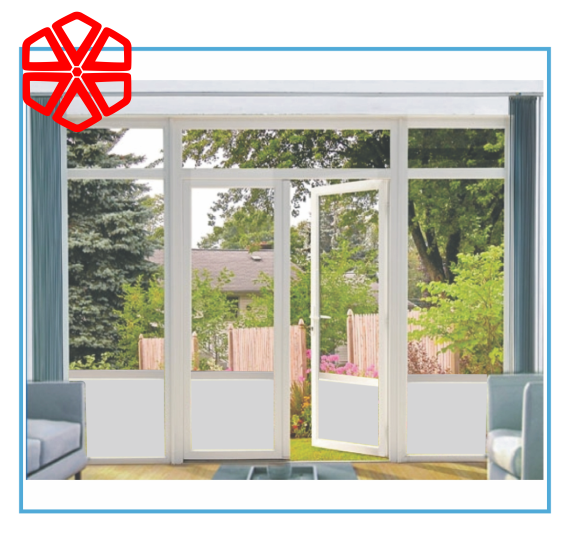  Cửa đi 2 cánh mở ngoài khung nối có khoang cố định - có vách