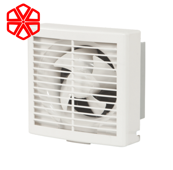 SPB15BF - Quạt thông gió gắn tường 1 chiều - Lá gió tự mở - Có màn che - Thân nhựa