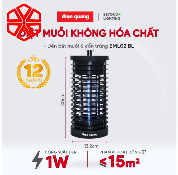 Đèn bắt muỗi Điện Quang ĐQ EML02 BL