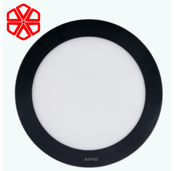 Led Panel ốp nổi nhôm, thân đen, mặt tròn 12W - 3 chế độ màu SRPLB-12/3C