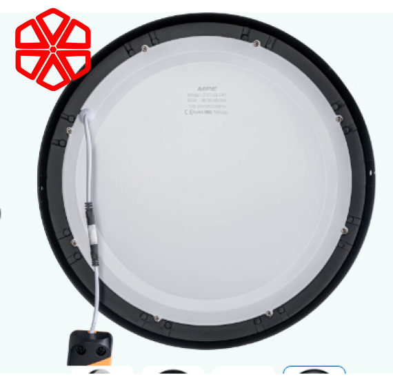 Led Panel ốp nổi nhôm, thân đen, mặt tròn 24W - 3 chế độ màu SRPLB-24/3C