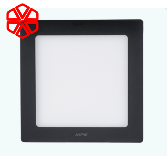 Led Panel ốp nổi nhôm, thân đen, mặt vuông 24W ánh sáng vàng SSPLB-24V