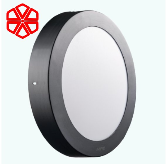 LED Panel ốp nổi nhựa đen, mặt tròn 12W - 3 chế độ màu SRPLB2-12/3C