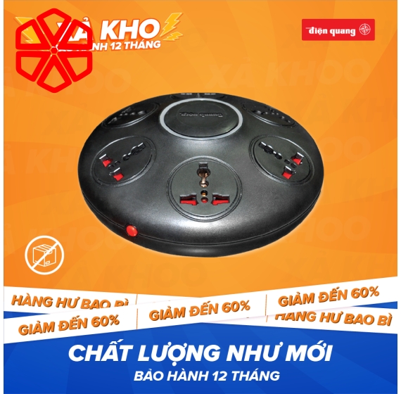 [XẢ KHO] Ổ cắm Điện Quang ĐQ ESK.106 ( Kiểu UFO 6 lỗ 3 chấu)