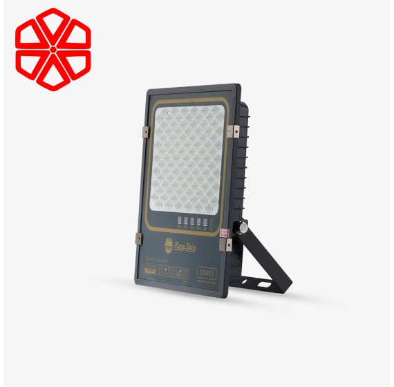 Đèn chiếu pha năng lượng mặt trời 100W có cảm biến 