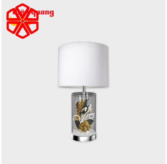 Đèn thủy tinh trang trí Điện Quang ĐQ DCL05BR WW ( thân hình trụ, hoa hồng nâu, bóng LED, Ánh sáng vàng ) 
