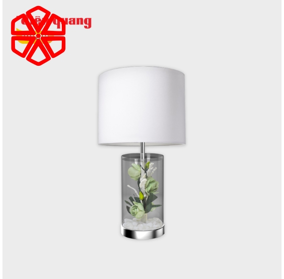 Đèn thủy tinh trang trí Điện Quang ĐQ DCL05G WW ( thân hình trụ, hoa hồng xanh, bóng LED, Ánh sáng vàng ) 