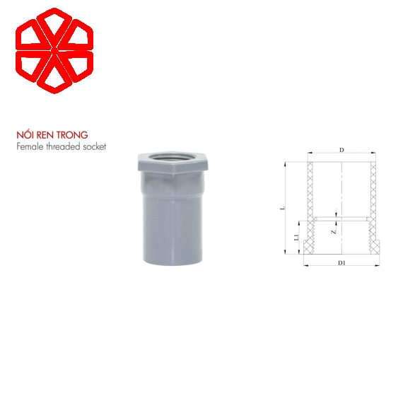 Nối ren trong PVC-U 21 mỏng