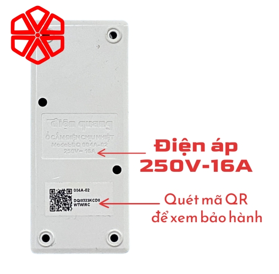 Ổ cắm Điện Quang ĐQ 004A-02 ( 3 lỗ không dây )
