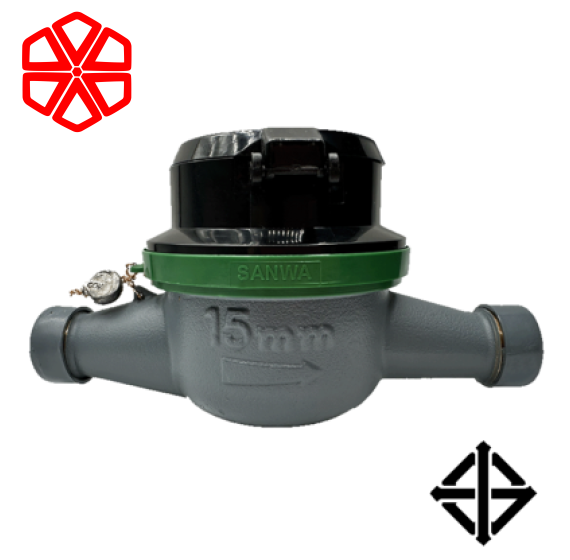 Đồng hồ nước SANWA nửa đồng, nửa nhựa