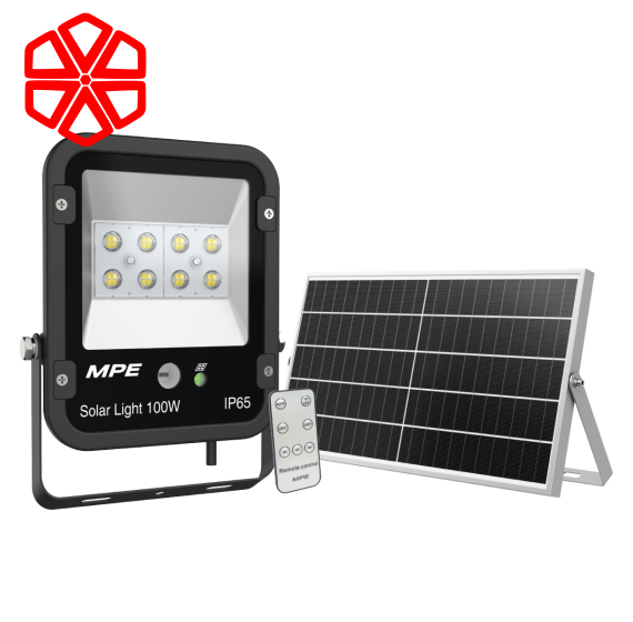 LED pha năng lượng mặt trời 100W ánh sáng vàng SFLD2-100V