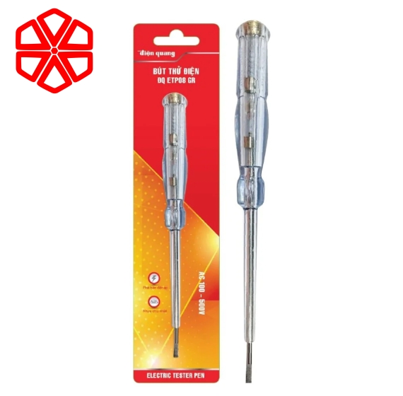Bút thử điện Điện Quang ĐQ ETP08 GR ( Đầu vít dẹp, 190 mm, màu xám trong )